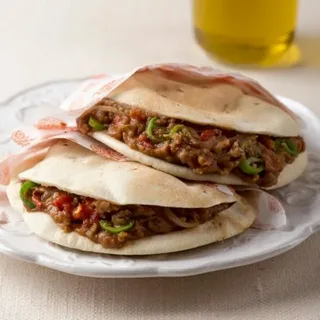 Fava bean sandwich with falafel